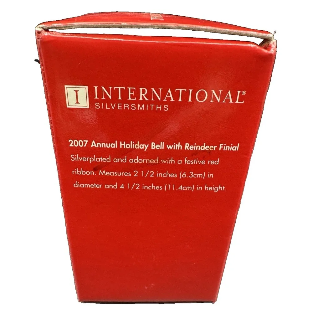International Silversmith Annual 2007 Reindeer Bell New in Box Made in India